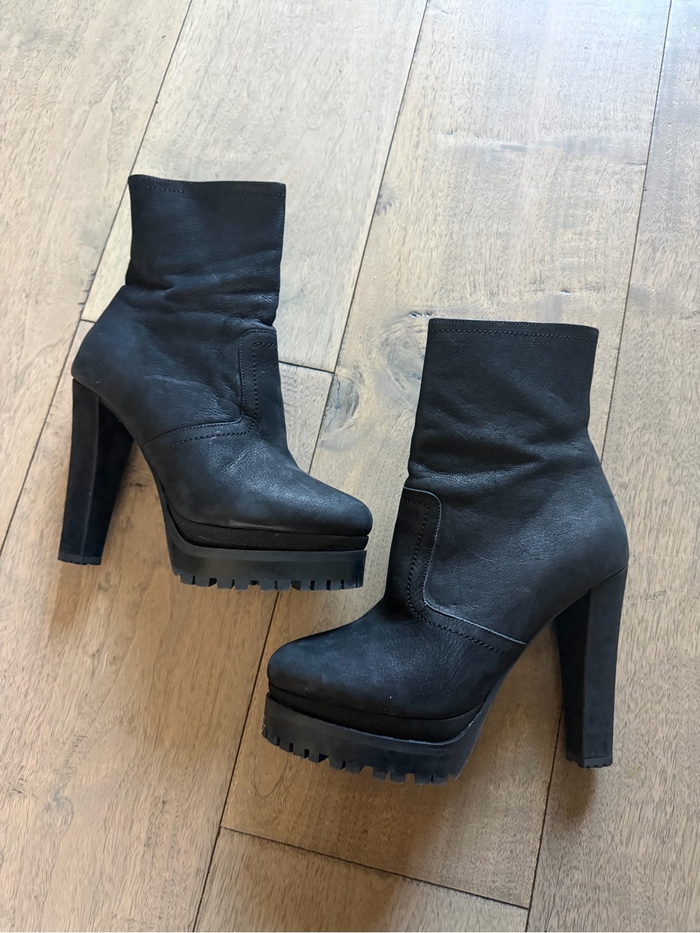 AllSaints Black Chunky Platform Ankle Boots